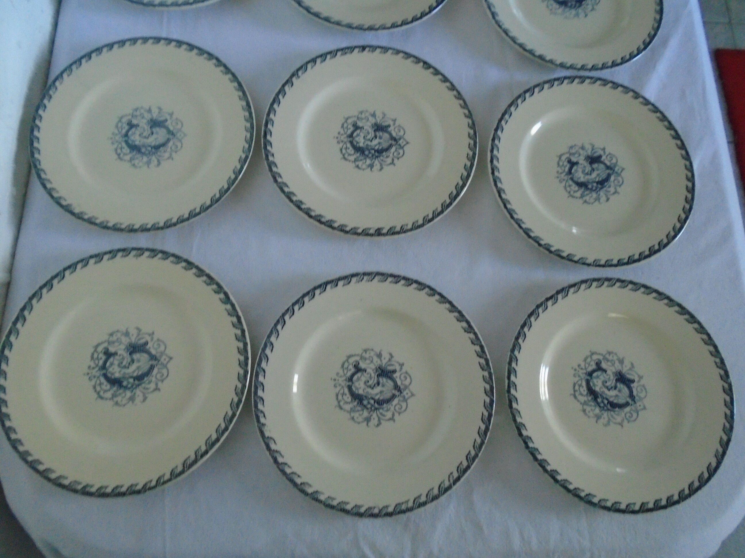 9 Plates K - G Luneville - 1 ravier - 1 original original saucer