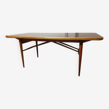 Mid-Century teak and rosewood dining table