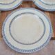 Set of 3 large antique plates, W. Adams & Sons, Etruscan Border design, Victorian Era.