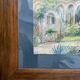 Orientalist watercolour painting "The Patio" signed & pitch pine frame
