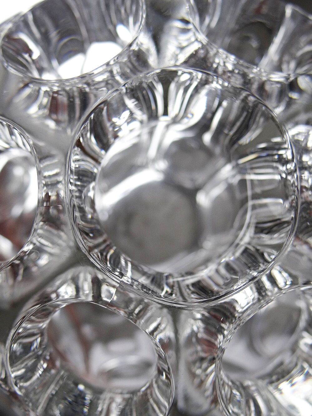 Glass globe flower holder, Reims, 19 holes, vintage 1950-1960