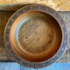 Vintage Carved Wood Pocket Box with Brass Inlays #D883