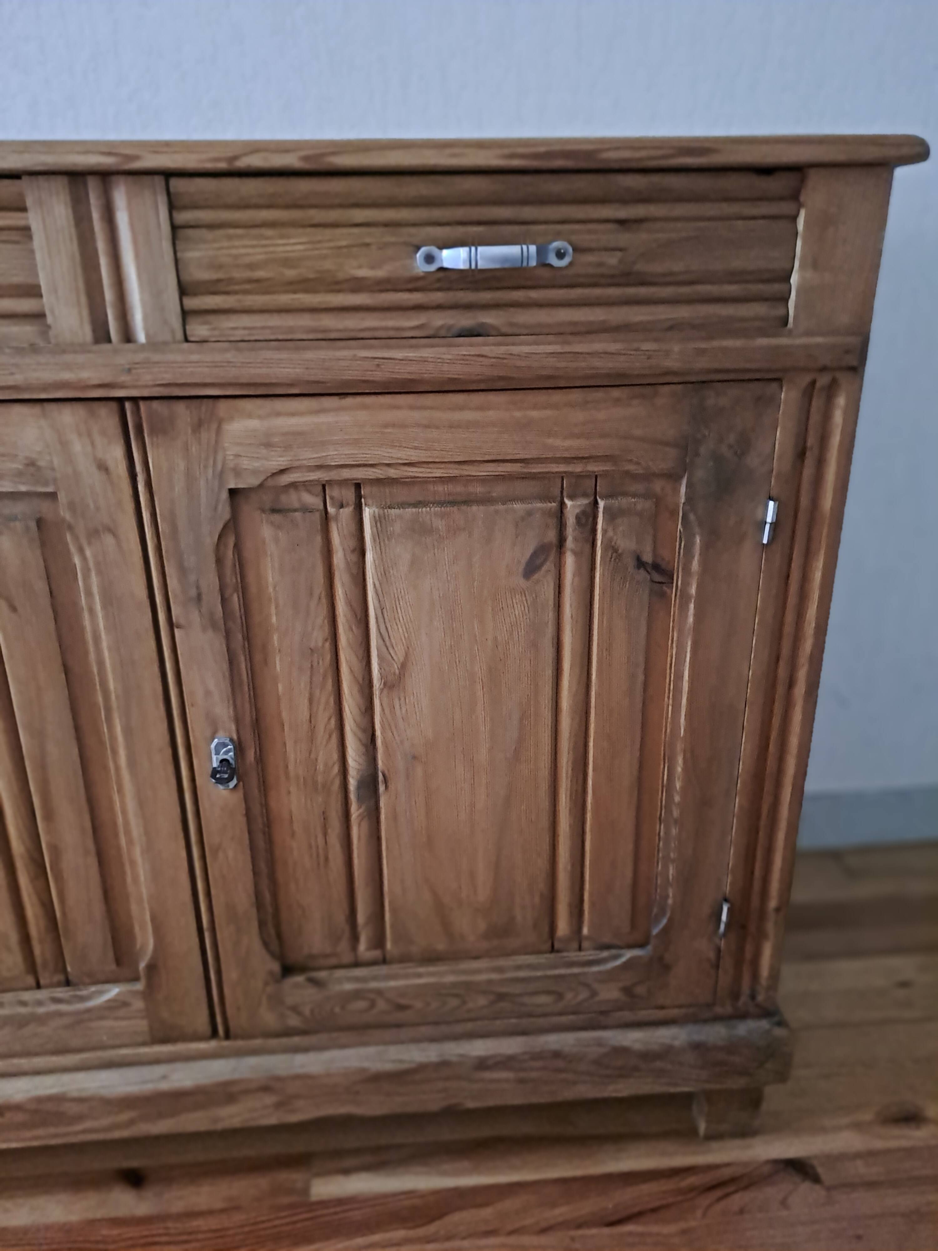 Old Parisian sideboard in raw wood