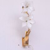 Charming Set of 2 Murano White Flowers Wall Light, 1970s