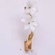 Charming Set of 2 Murano White Flowers Wall Light, 1970s