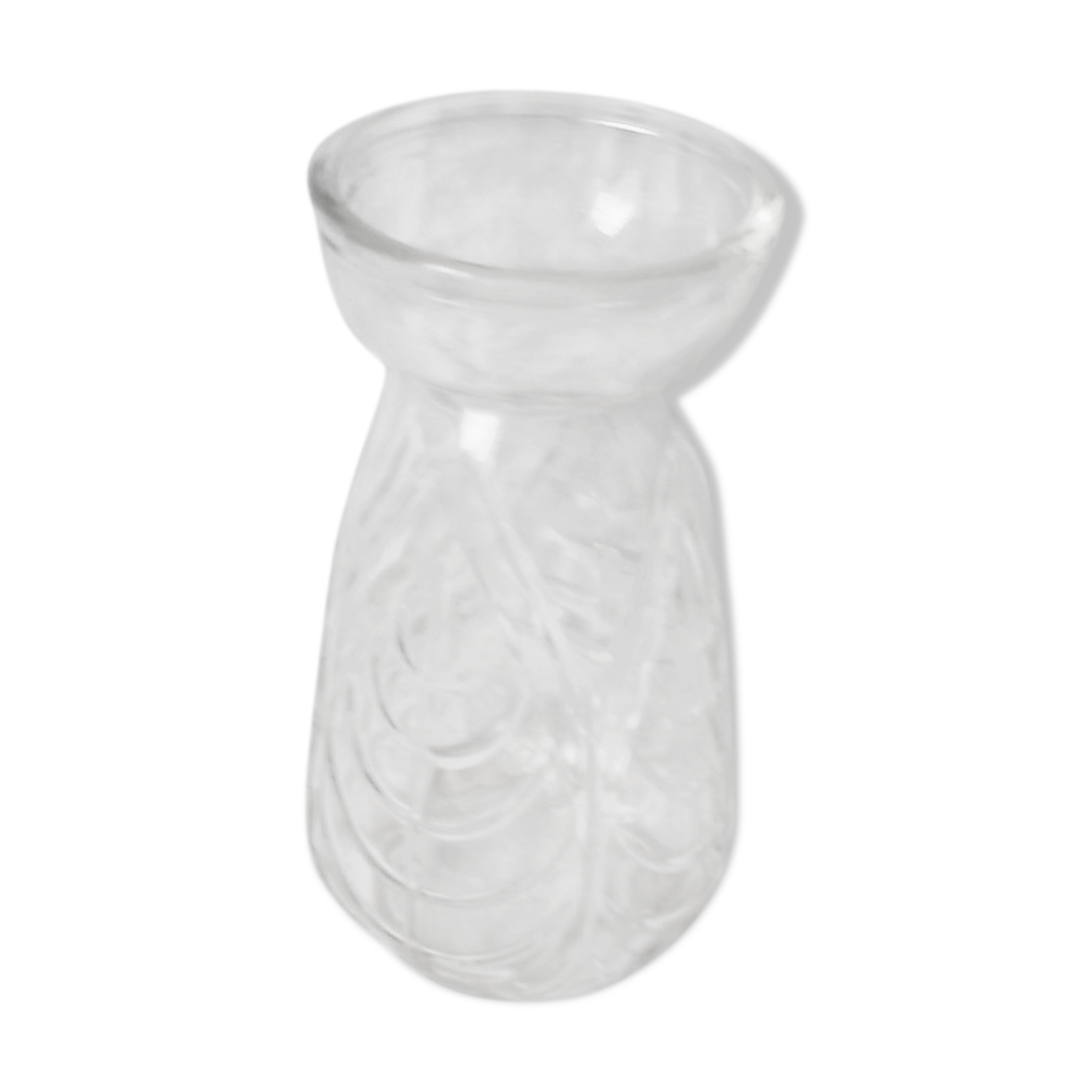 Vase jacinthe ou hydroculture en verre moulé