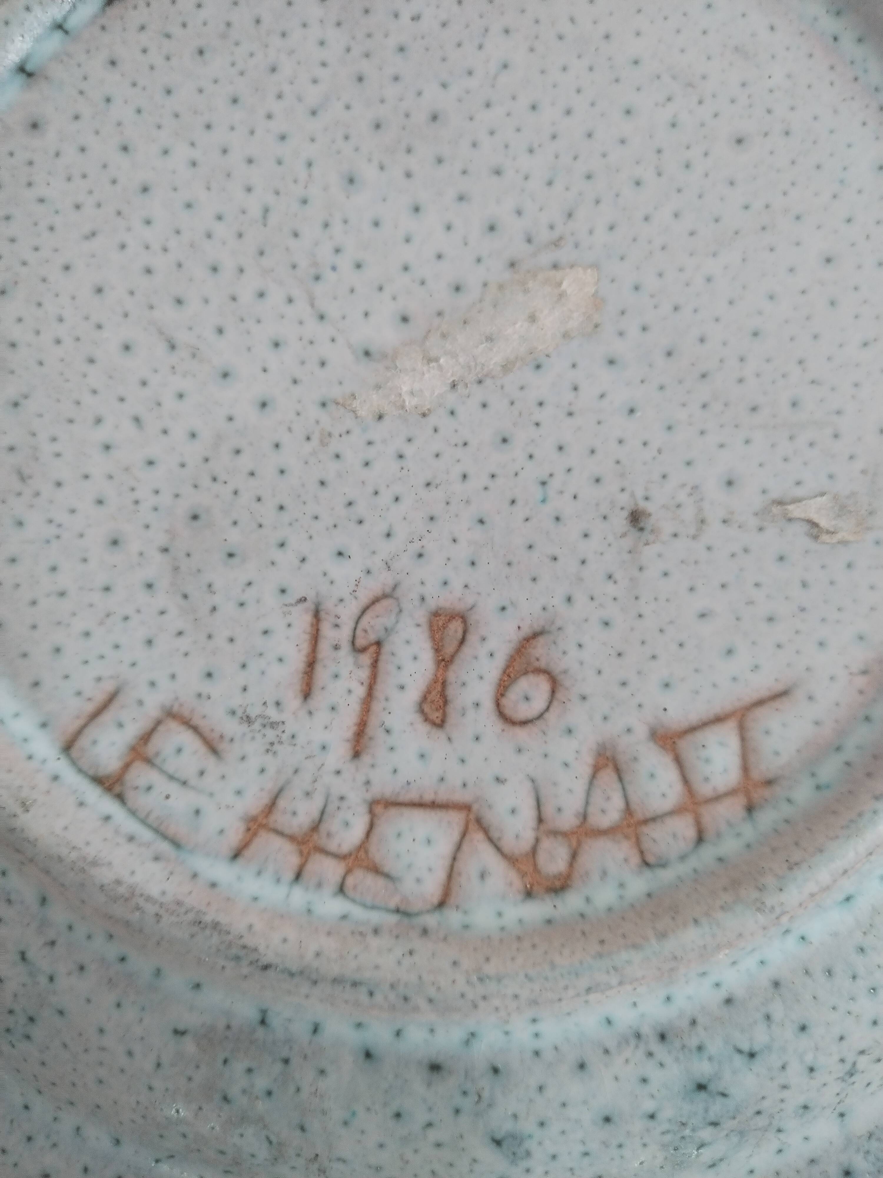 Ceramic plate Robert Le Hénaff - Breton triskell - 1986