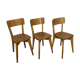 Série de 3 chaises bistrot en bois vintage