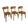 Série de 3 chaises bistrot en bois vintage