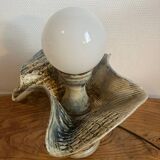 Ceramic lamp with opaline globe