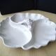 Plat à 3 compartiments en porcelaine blanche