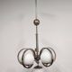 Grand Bauhaus chandelier in nickel-plated brass and opal glass.