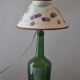 Lampe bouteille en verre vert