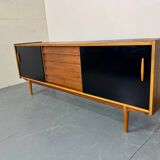 Mid-Century Scandinavian Teak Sideboard with Sliding Doors by Nils Jonsson