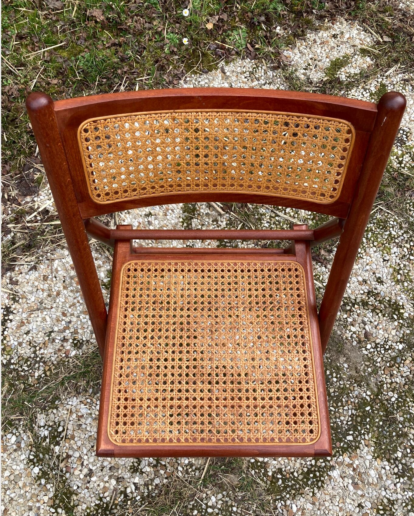 Pair of Italian folding chairs in vintage canning