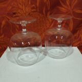 Pair of two large tasting cognac glasses