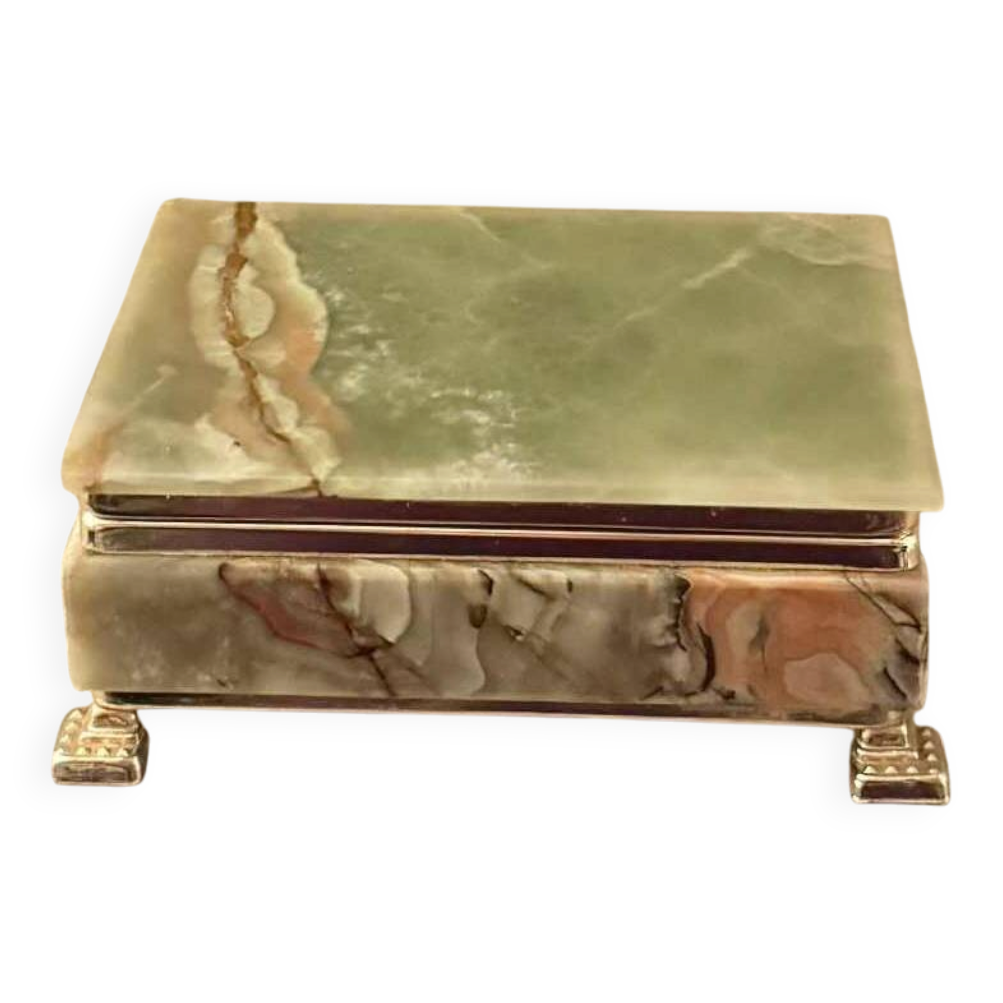 Onyx catchall box from the 1960s, vintage Italy.