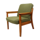 Fauteuil vintage vert en tissu bouclé Scania Design Chaise longue en bois