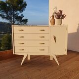 Vintage compass feet chest of drawers