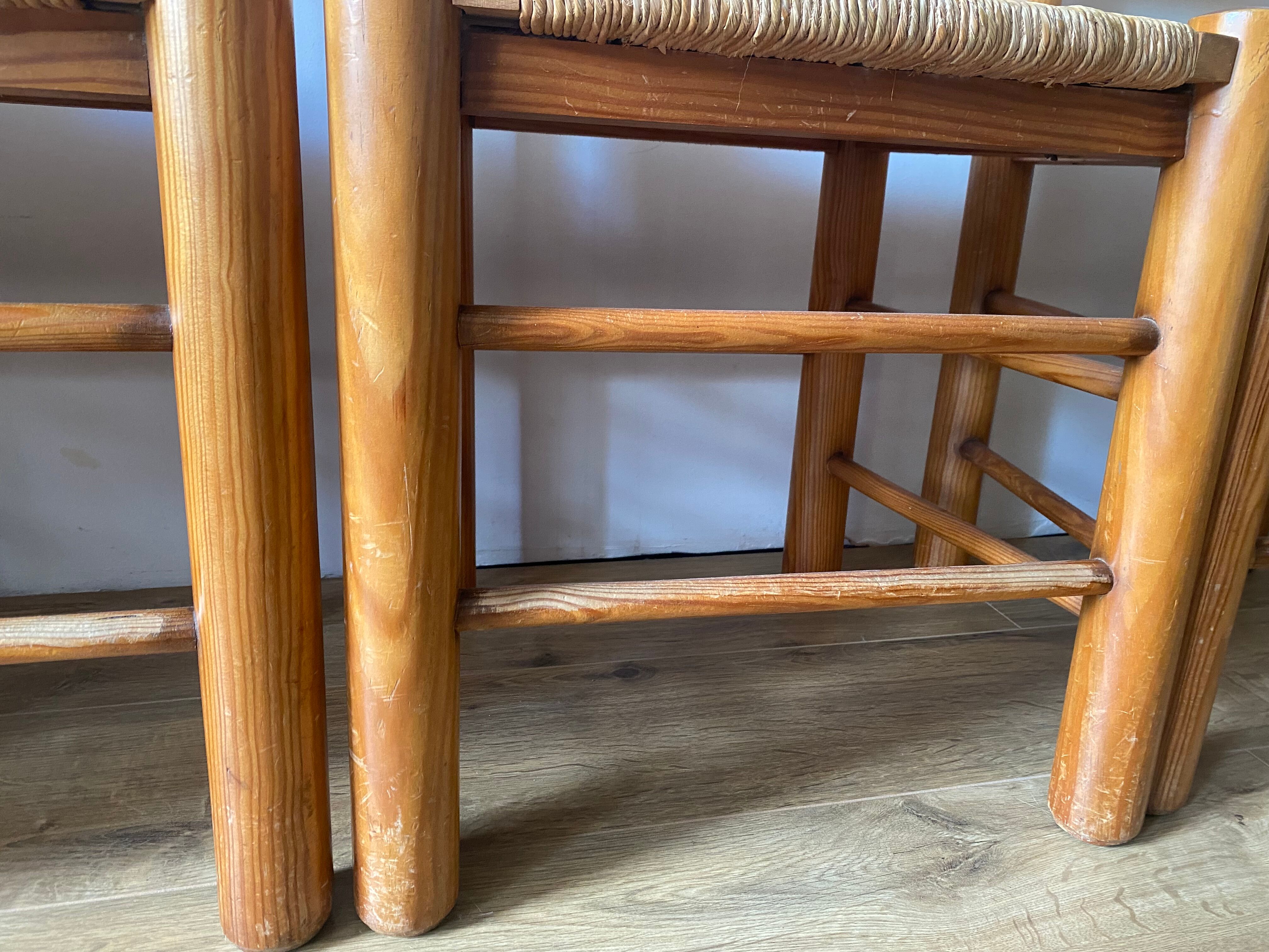 Pine and straw chairs