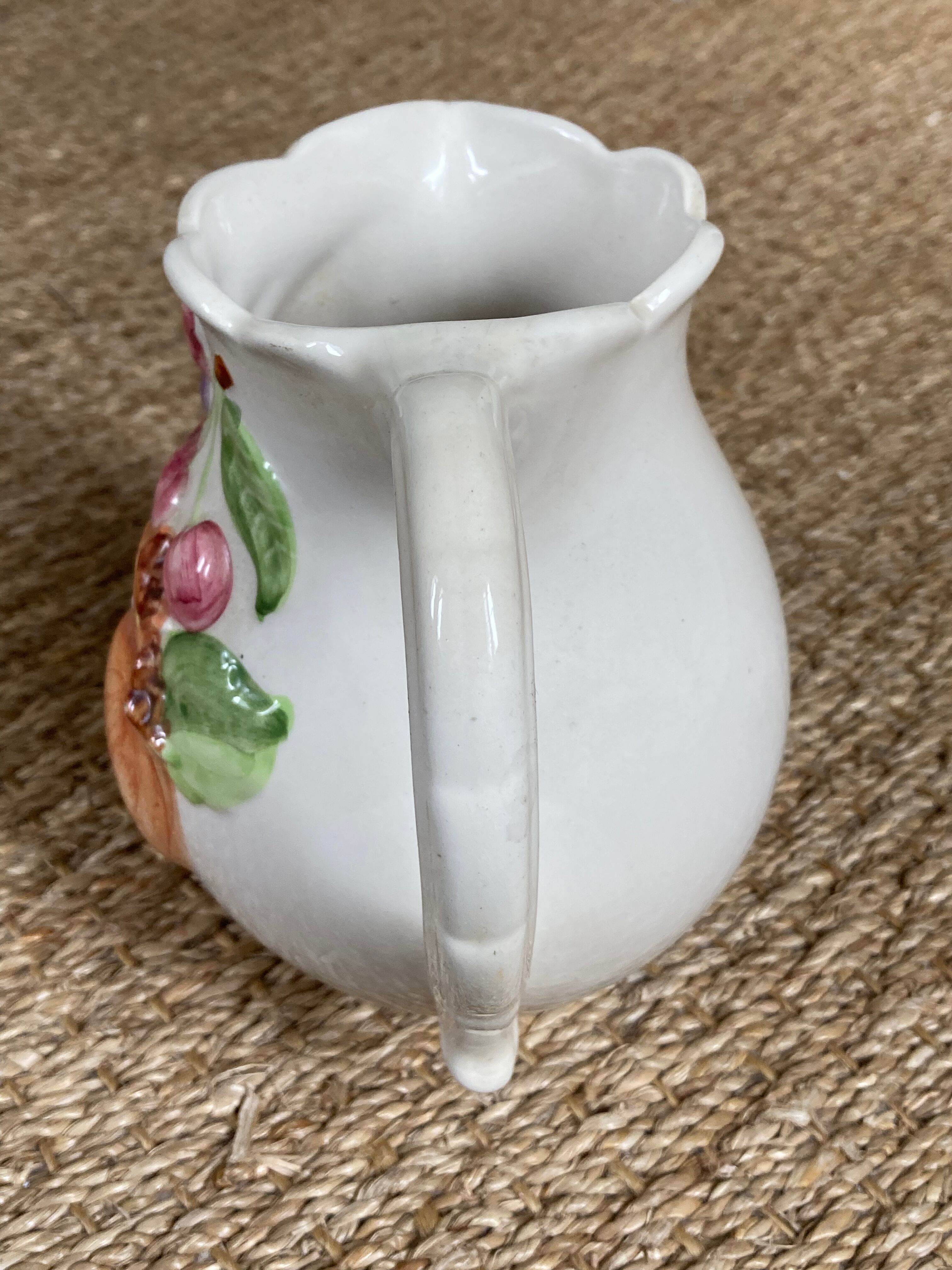 Gerber fruit slip pitcher, vintage ceramics