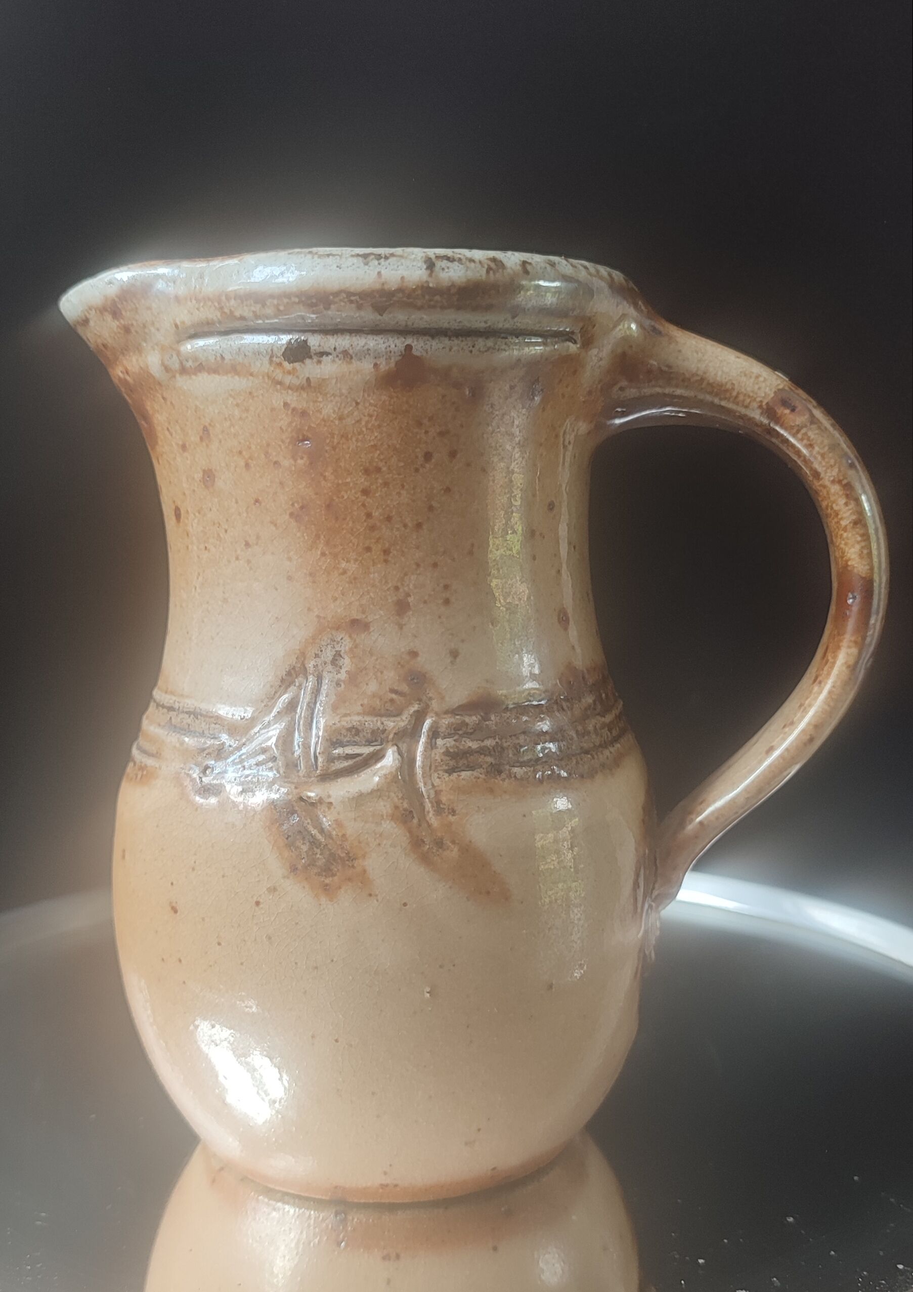 Vintage salt-glazed stoneware jug "le don" (suzy atkins)