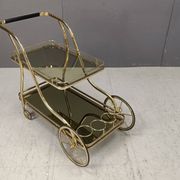 Vintage brass drinks trolley, 1970s