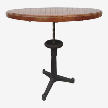 Industrial table solid oak and cast iron foot