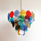 Vintage Murano glass chandelier with 10 lights, Italy 1980.