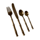 Vintage 1960s Bamboo Brass Cutlery Set