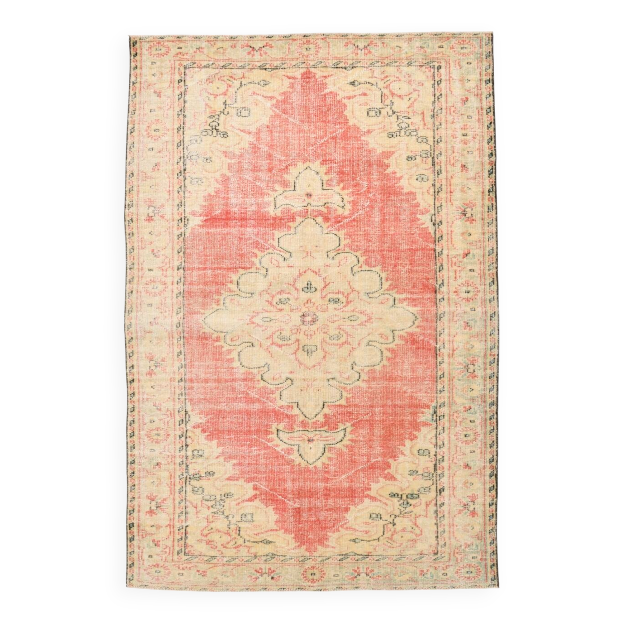 5x8 Red & Cream Turkish Rug 172x256Cm SK 21933