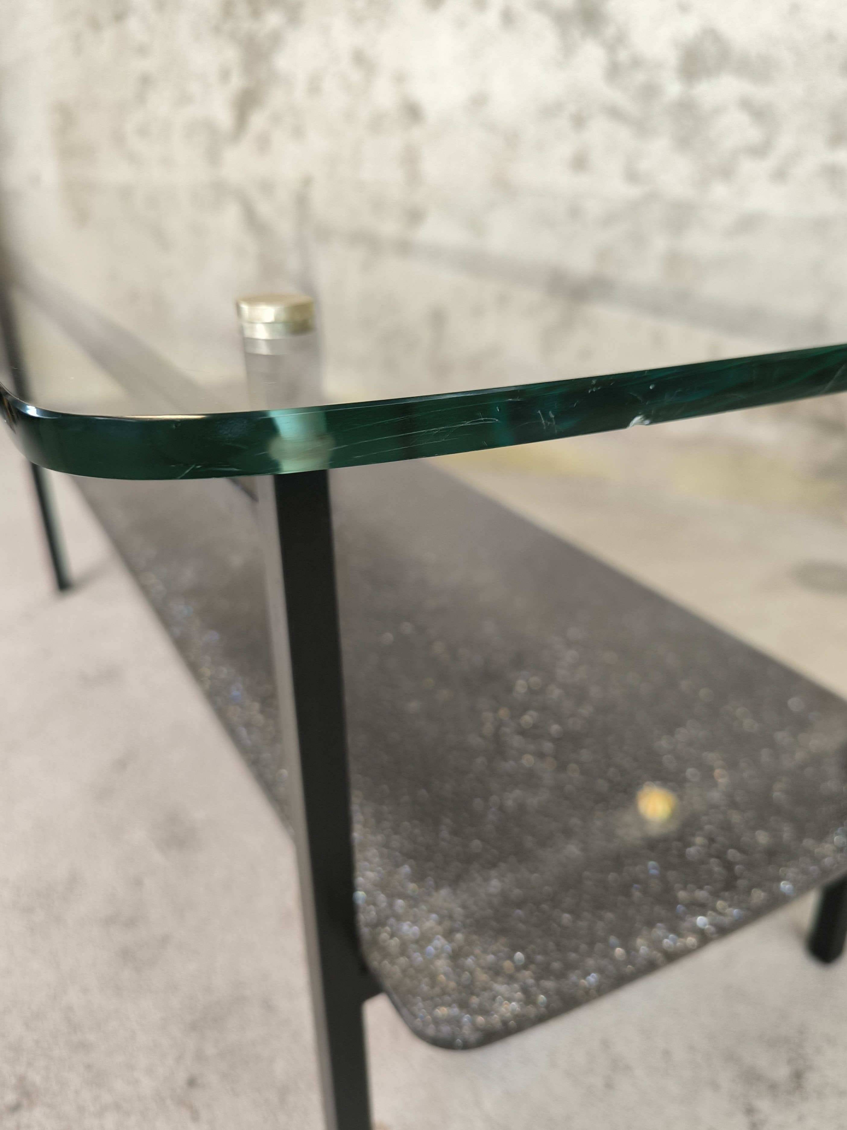 Vintage modernist glass coffee table