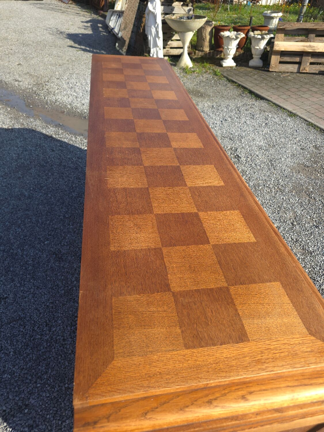 Enfilade with 3 Art Deco doors from the 1950s in oak.