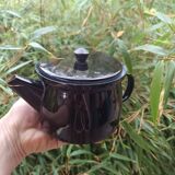Enamelled tin teapot