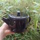 Enamelled tin teapot