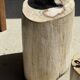 White oval petrified wood side table H38 D28 - 3335