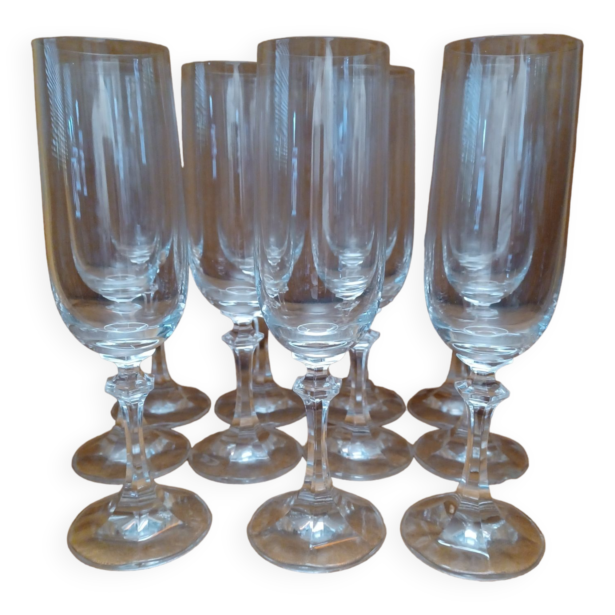11 Champagne Crystal Flutes.