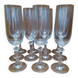 11 Champagne Crystal Flutes.
