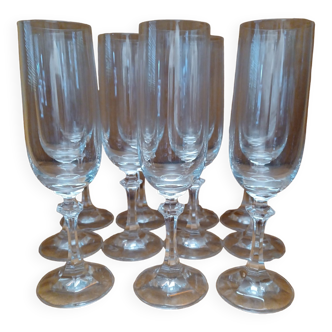 11 Champagne Crystal Flutes.