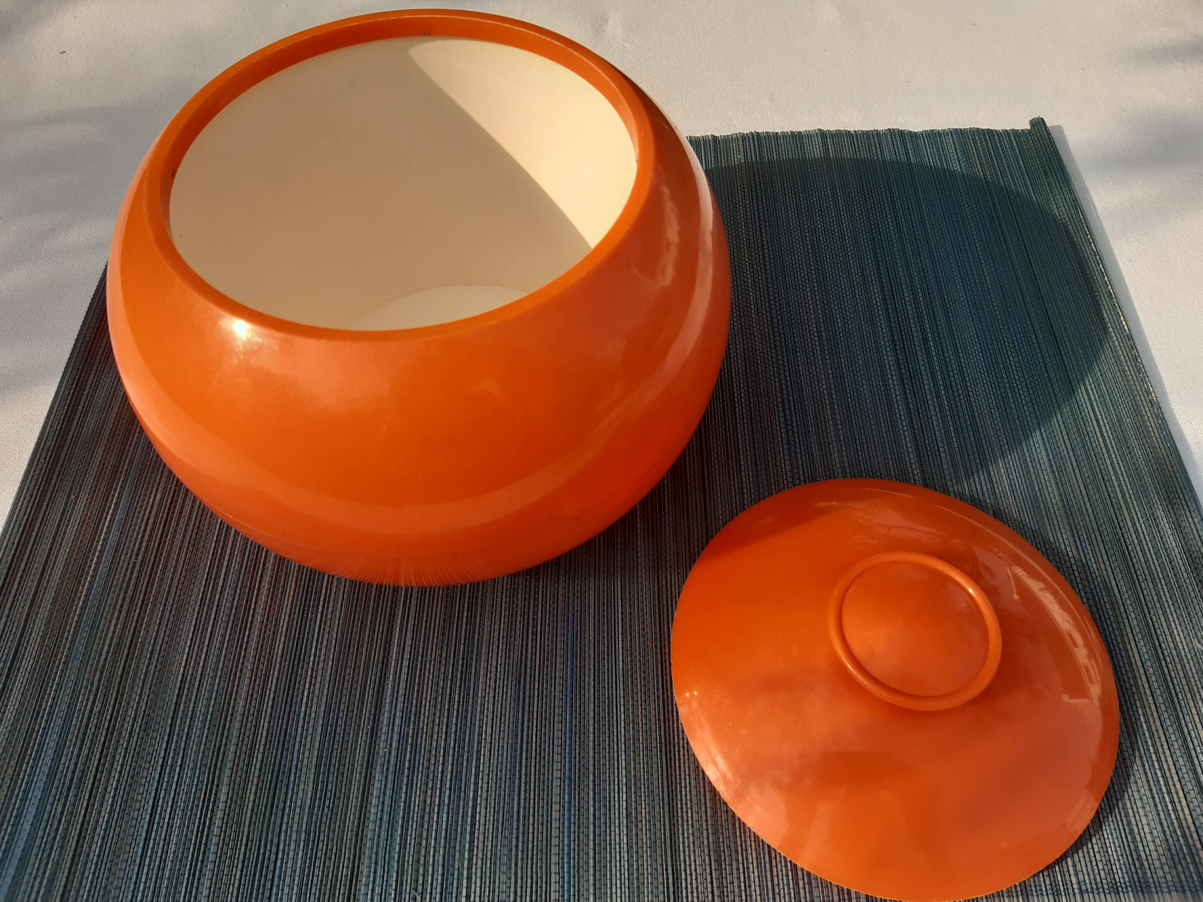 80's orange ice bucket