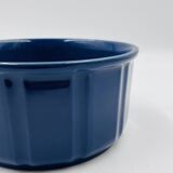 Vintage blue glazed ceramic gratin dish from the 1970s.