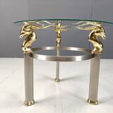 Table d'appoint vintage en laiton en forme de bouquetin ou d'antilope, années 1970