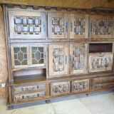 Large Oak Sideboard With Interlaced Doors - 1960s