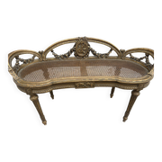 Superb salon bench (basket model) in Louis XVI style.