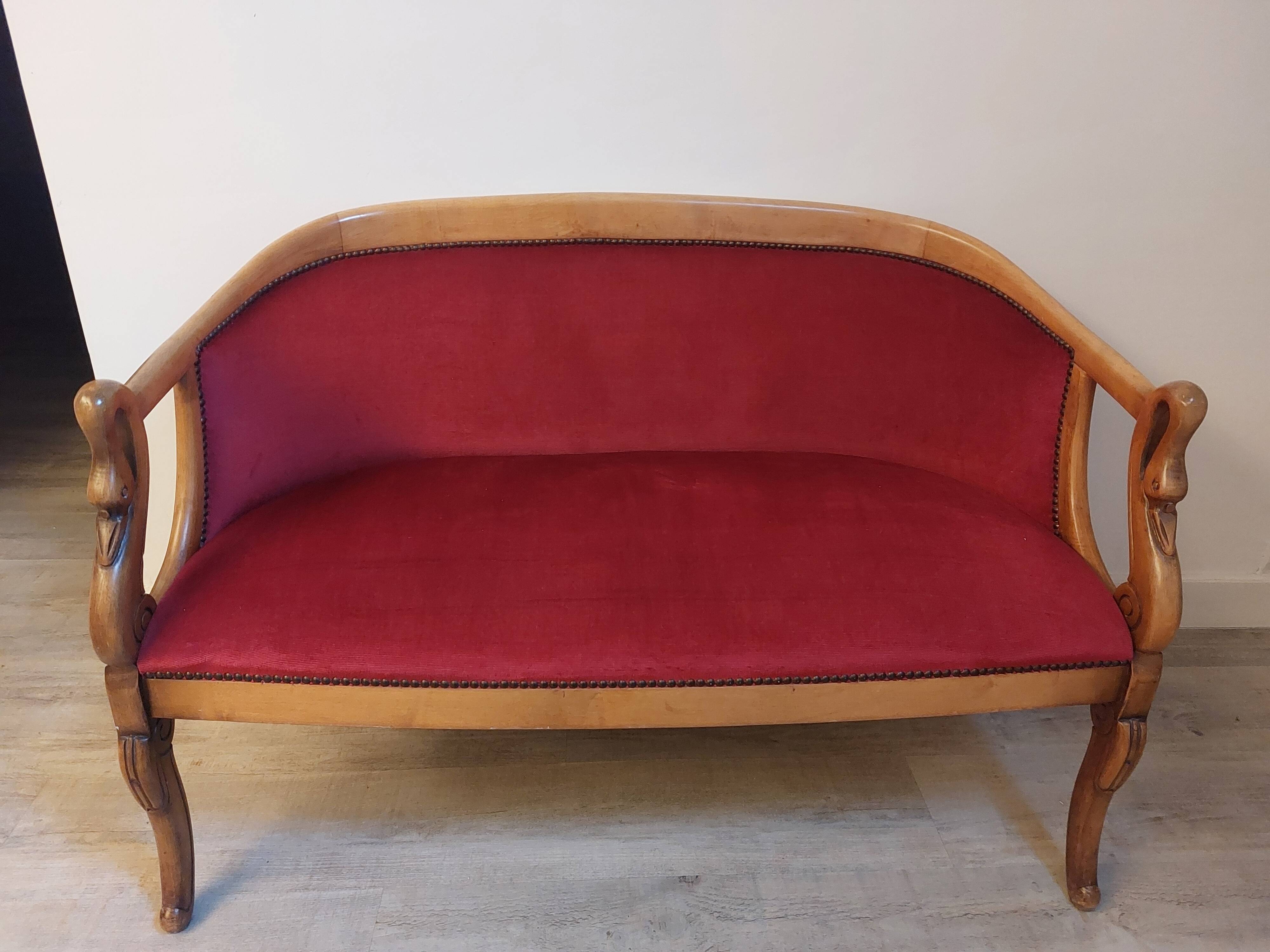 Burgundy velvet salon Swan neck