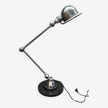 Ancienne lampe jielde patine graphite deux bras orientable