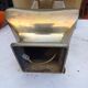 Bronze lamp and dark brown fabric shade