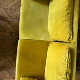3p yellow velvet sofa