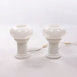 Vintage Set of 2 Opaline glass lamps, 1960 Germany.
