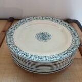 10 assiettes plates anciennes Terre de fer